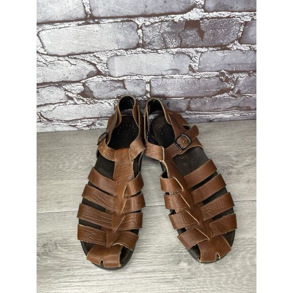 MEPHISTO 4x Shock Brown Leather Fisherman Casual Strap Sandals Men’s 46EU/13M US main image 15